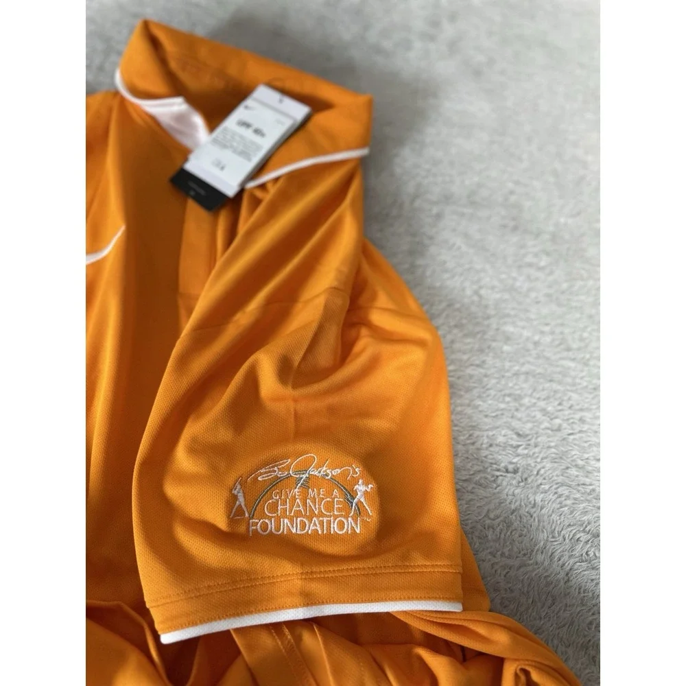 NIKE x BO JACKSON New Mens Size XL Dri-Fit Polo Shirt Orange Wicking Golf Casual